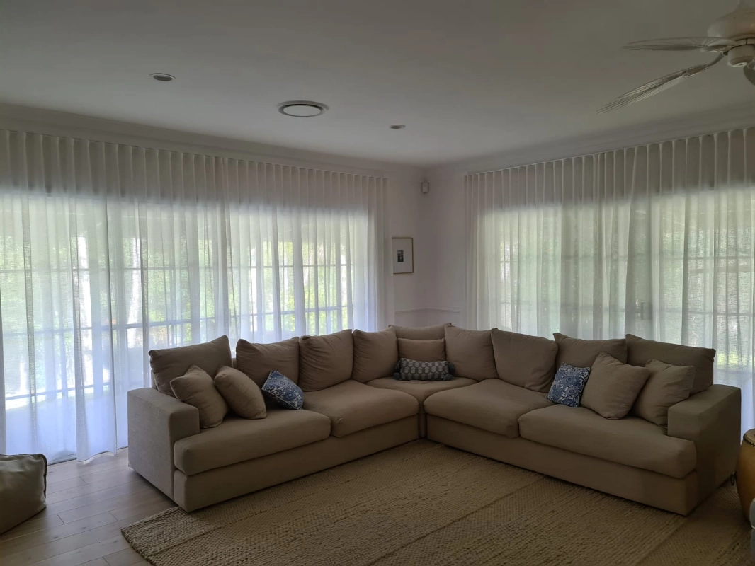 Sheer curtains in a lounge