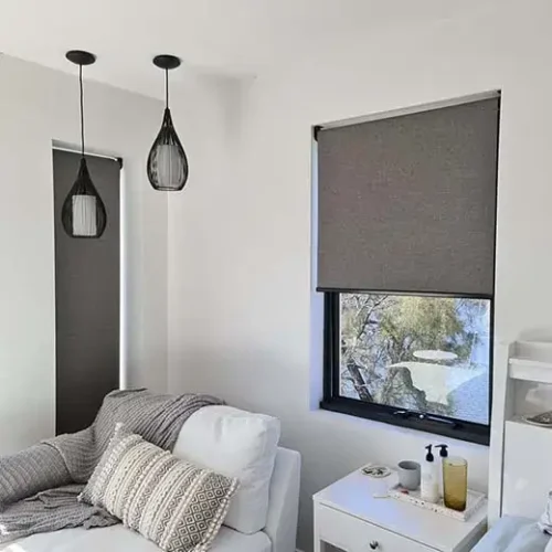 Roller blinds installed in a Gold Coast living room
