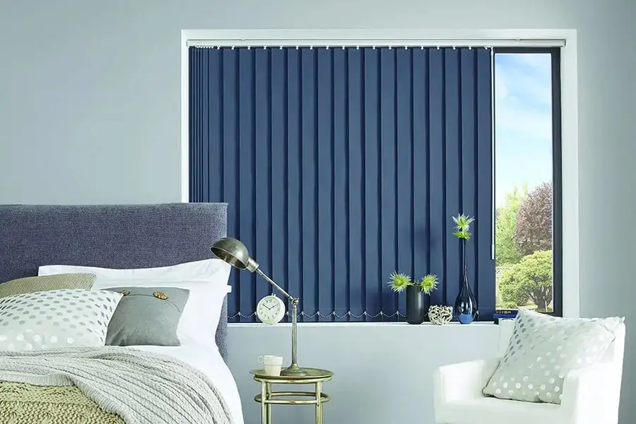 Vertical blinds in an Ashmore bedroom